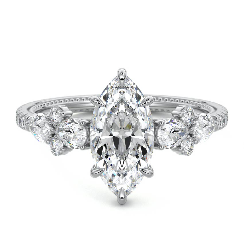 Vera - Marquise White Gold Lab Grown Diamond Engagement Ring | Nura Lab