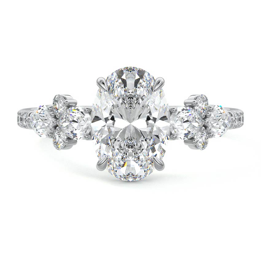 Vera - Oval White Gold Lab Grown Diamond Engagement Ring | Nura Lab