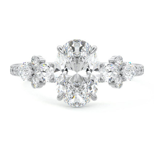 Vera - Oval White Gold Lab Grown Diamond Engagement Ring | Nura Lab