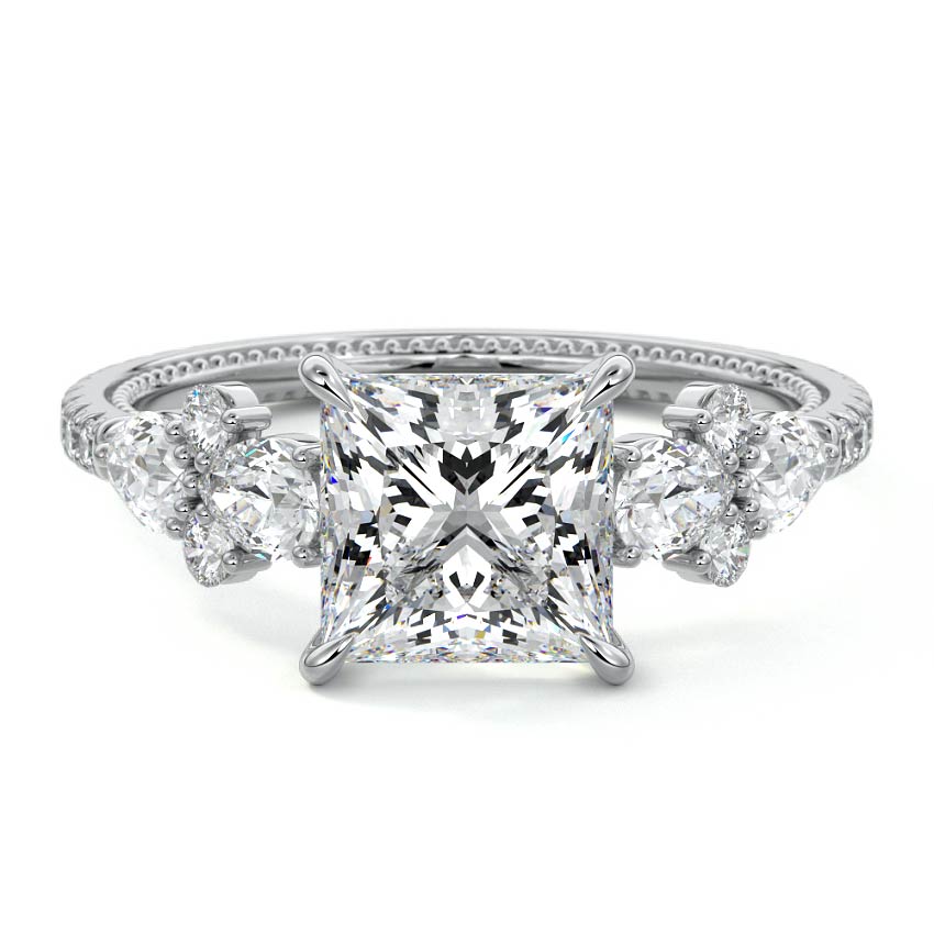 Vera - Princess White Gold Lab Grown Diamond Engagement Ring | Nura Lab