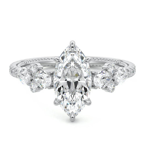 Vera - Marquise Platinum Lab Grown Diamond Engagement Ring | Nura Lab