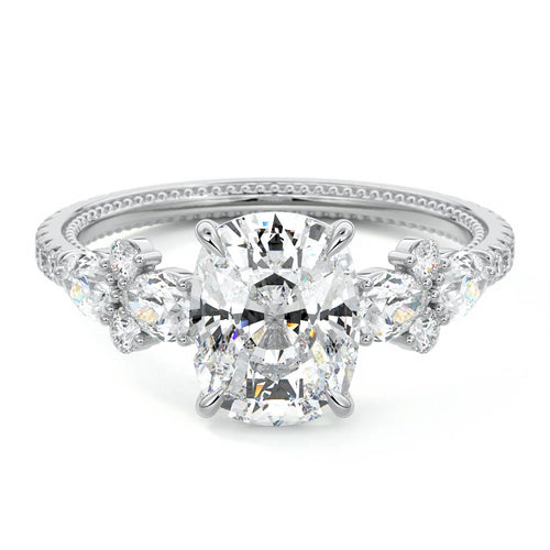Vera - Cushion Platinum Lab Grown Diamond Engagement Ring | Nura Lab