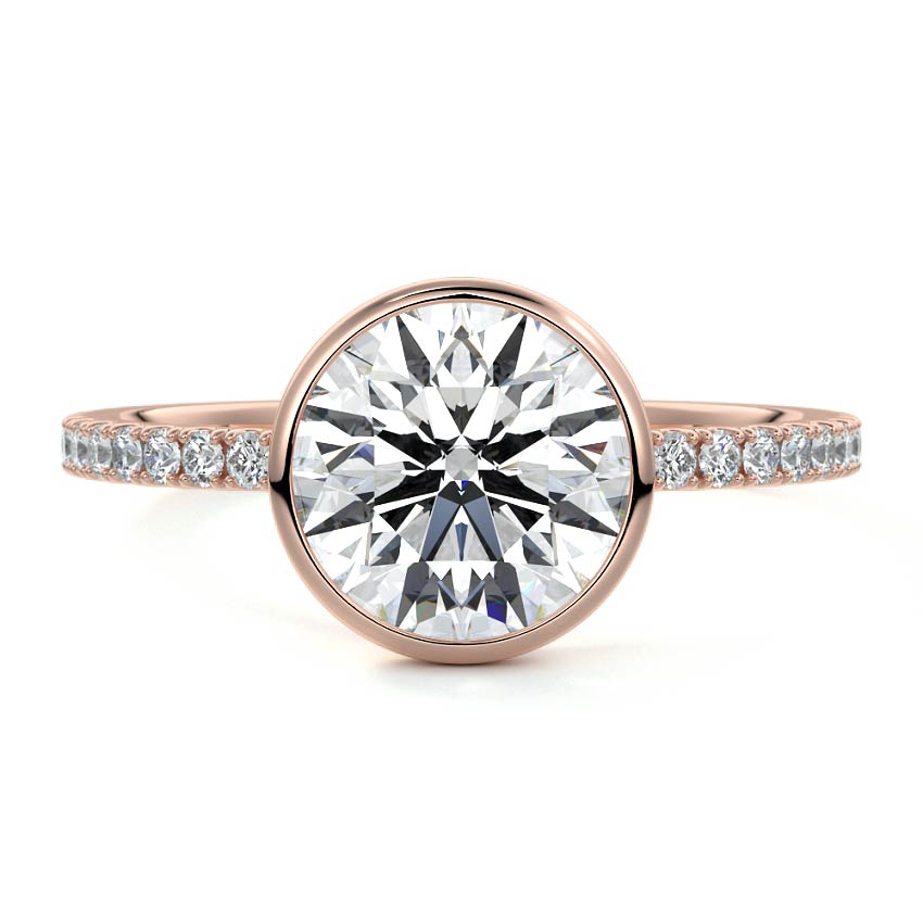 Viola - Round Rose Gold Lab Grown Diamond Engagement Ring | Nura Lab