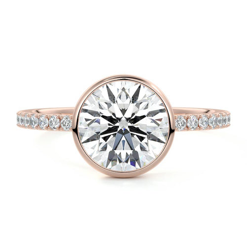 Viola - Round Rose Gold Lab Grown Diamond Engagement Ring | Nura Lab