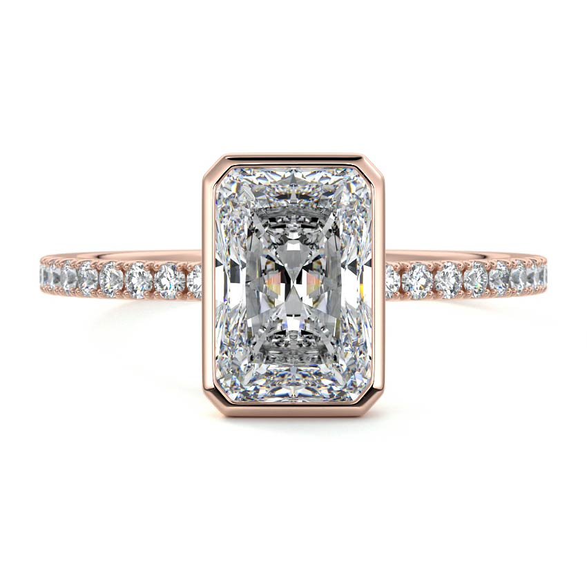 Viola - Radiant Rose Gold Lab Grown Diamond Engagement Ring | Nura Lab