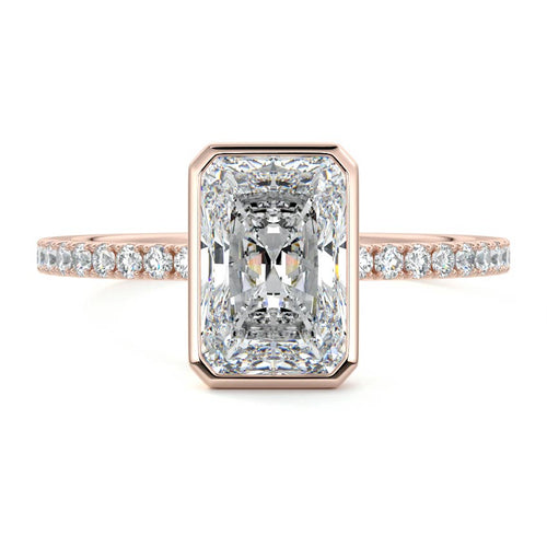 Viola - Radiant Rose Gold Lab Grown Diamond Engagement Ring | Nura Lab