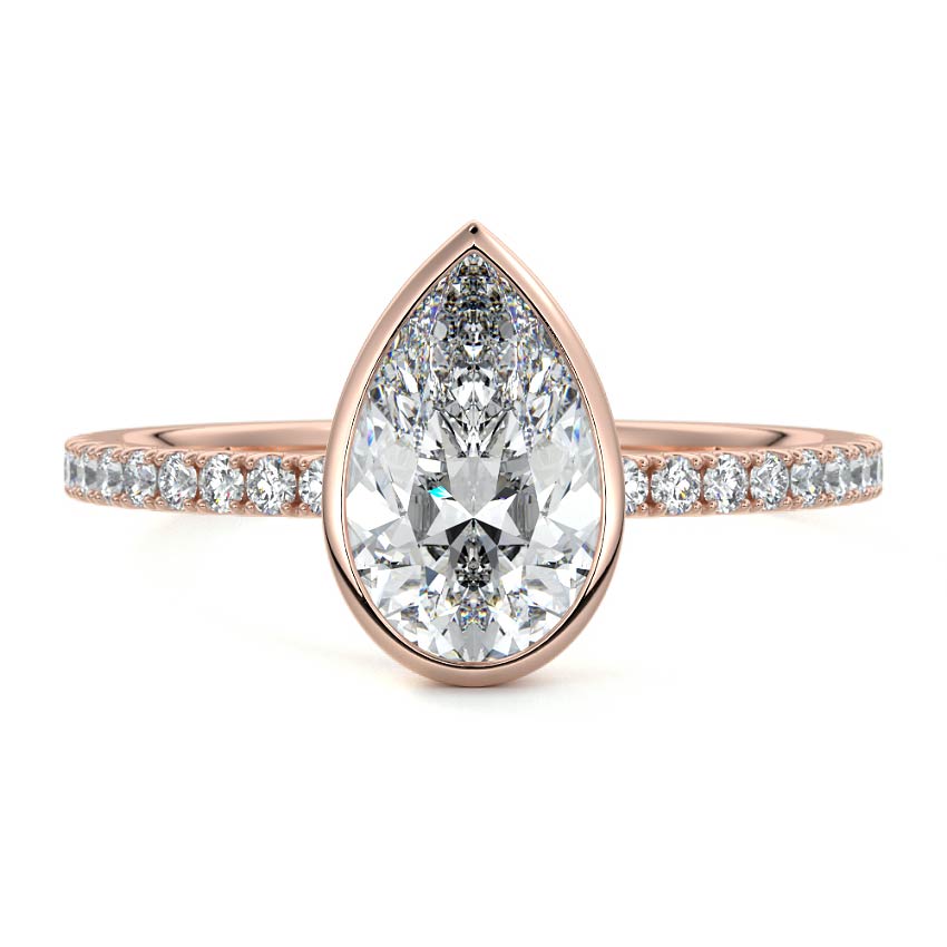 Viola - Pear Rose Gold Lab Grown Diamond Engagement Ring | Nura Lab