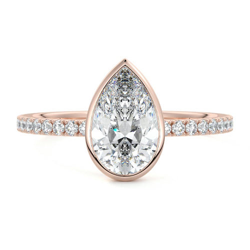 Viola - Pear Rose Gold Lab Grown Diamond Engagement Ring | Nura Lab