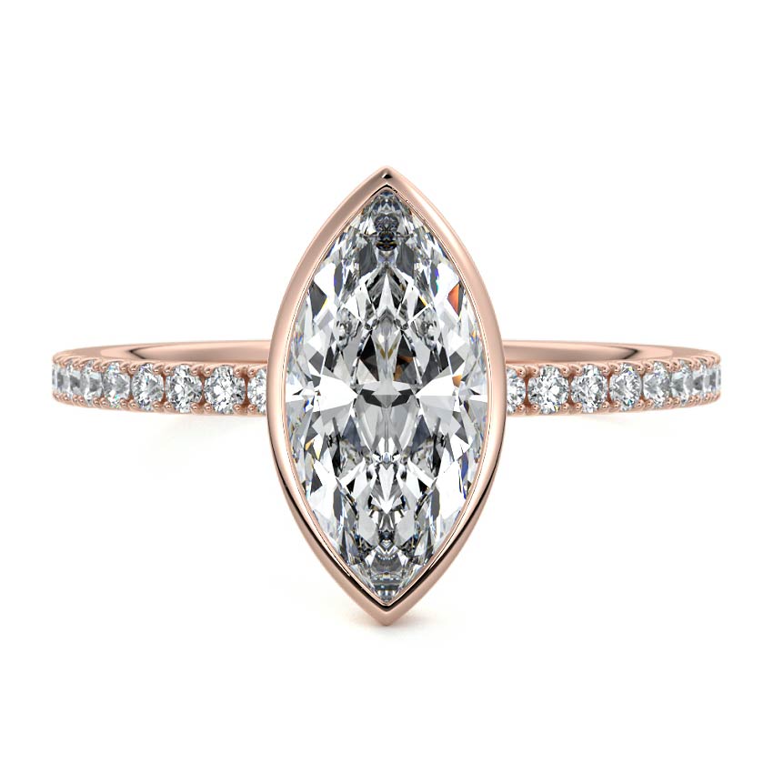 Viola - Marquise Rose Gold Lab Grown Diamond Engagement Ring | Nura Lab
