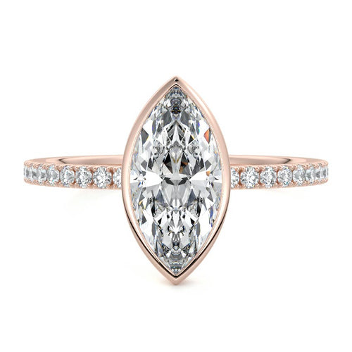 Viola - Marquise Rose Gold Lab Grown Diamond Engagement Ring | Nura Lab
