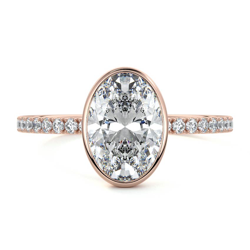 Viola - Oval Rose Gold Lab Grown Diamond Engagement Ring | Nura Lab