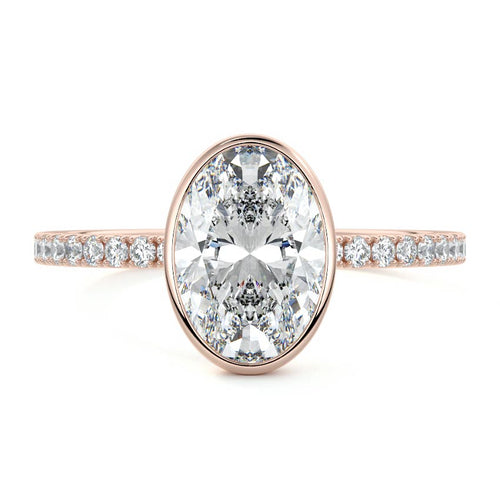 Viola - Oval Rose Gold Lab Grown Diamond Engagement Ring | Nura Lab