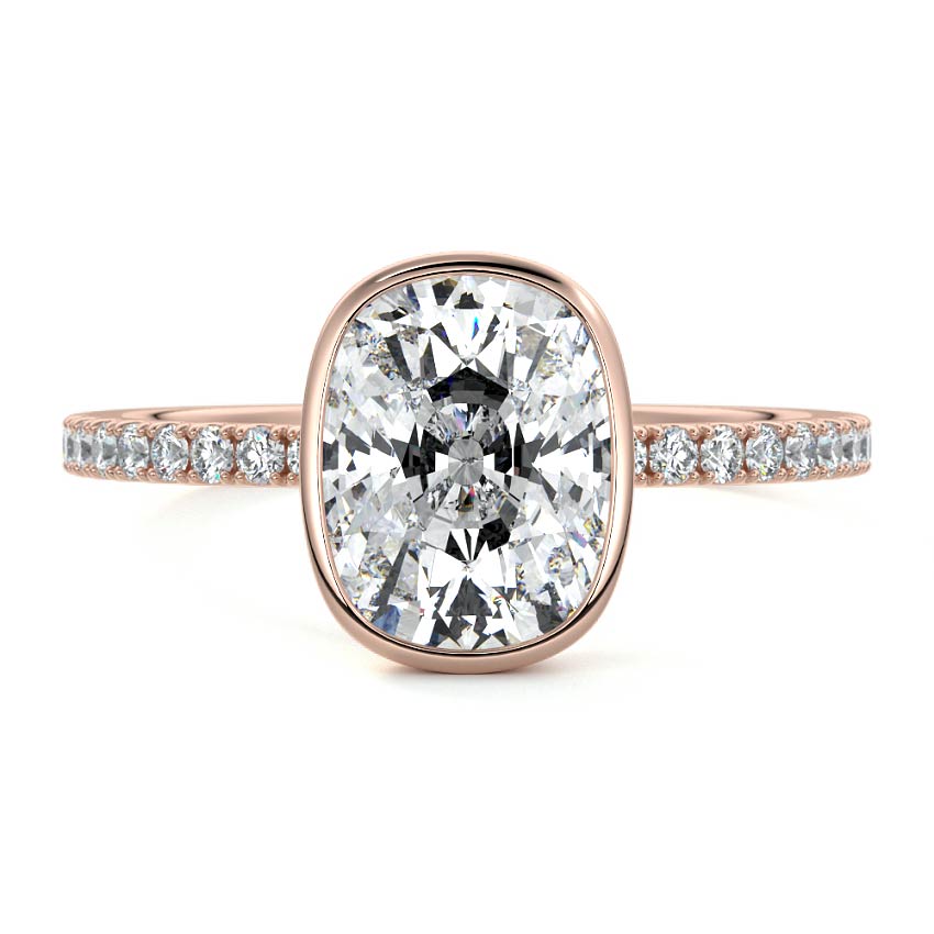 Viola - Cushion Rose Gold Lab Grown Diamond Engagement Ring | Nura Lab