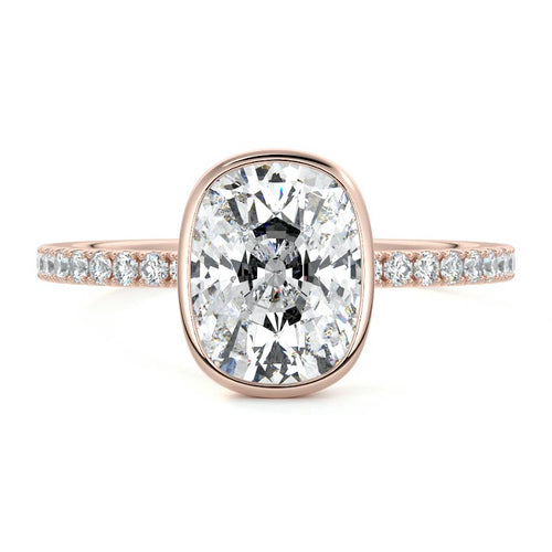 Viola - Cushion Rose Gold Lab Grown Diamond Engagement Ring | Nura Lab