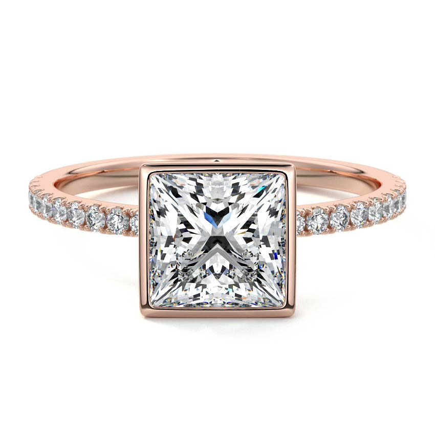 Viola - Princess Rose Gold Lab Grown Diamond Engagement Ring | Nura Lab