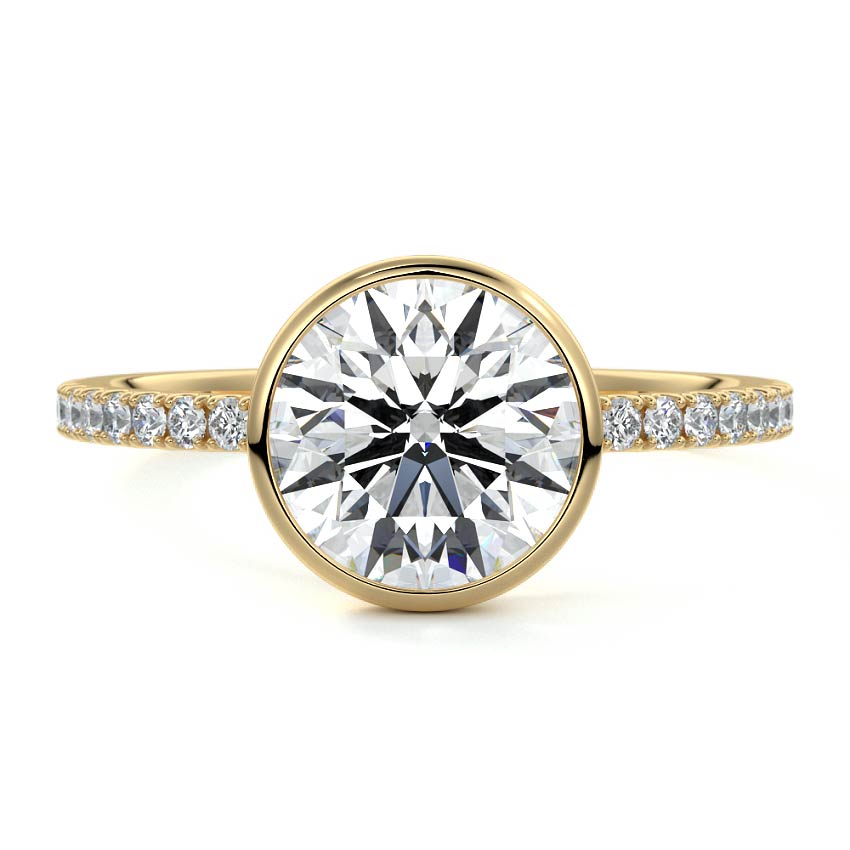 Viola - Round Yellow Gold Lab Grown Diamond Engagement Ring | Nura Lab