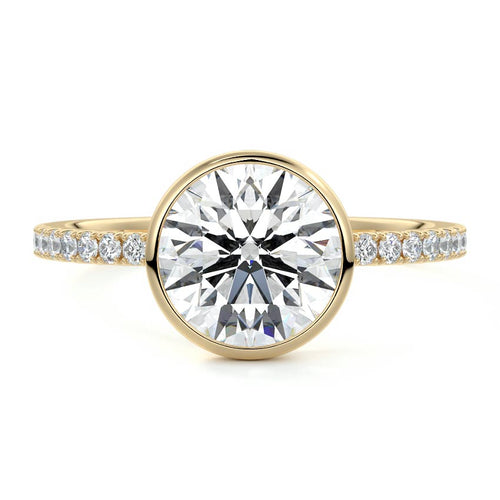 Viola - Round Yellow Gold Lab Grown Diamond Engagement Ring | Nura Lab