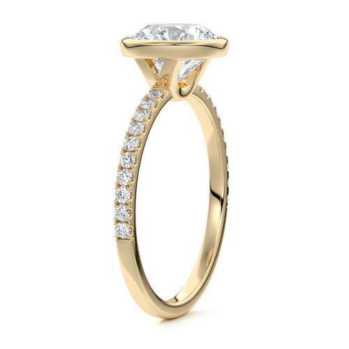 Viola - Round Yellow Gold Engagement Ring Side View | Nura Lab