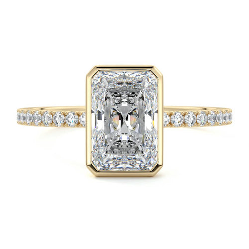Viola - Radiant Yellow Gold Engagement Ring Detail View | Nura Lab