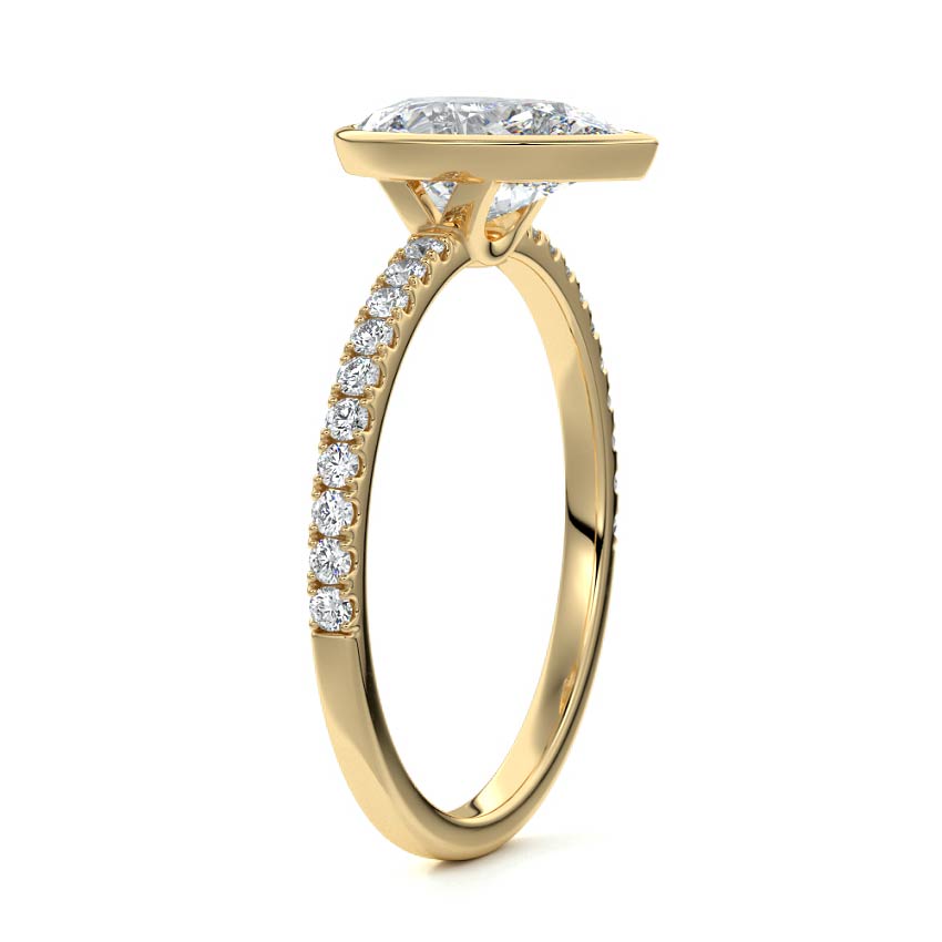 Viola - Pear Yellow Gold Engagement Ring Side View | Nura Lab