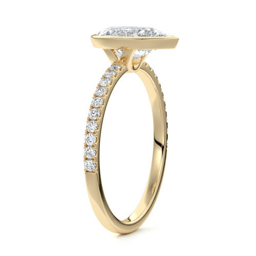 Viola - Pear Yellow Gold Engagement Ring Side View | Nura Lab
