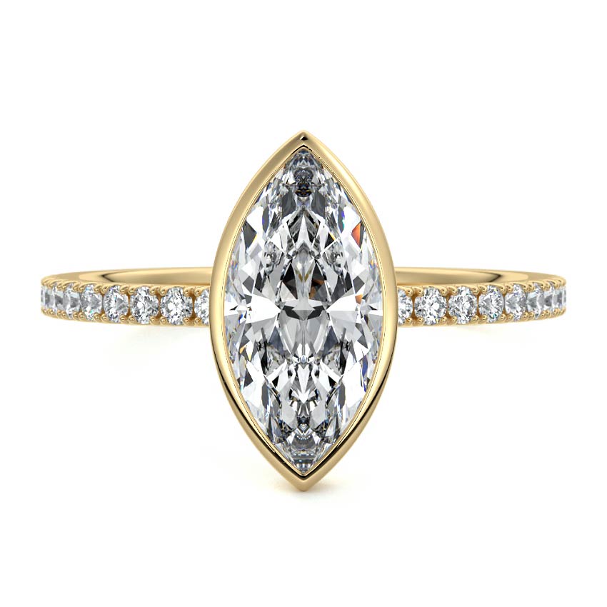 Viola - Marquise Yellow Gold Lab Grown Diamond Engagement Ring | Nura Lab