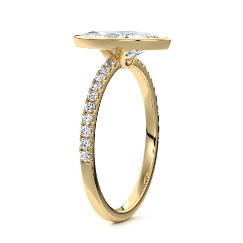 Viola - Marquise Yellow Gold Lab Grown Diamond Engagement Ring | Nura Lab