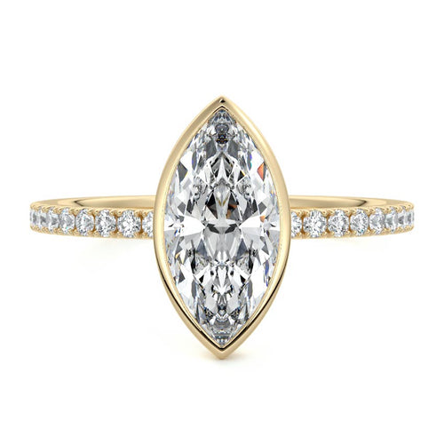 Viola - Marquise Yellow Gold Lab Grown Diamond Engagement Ring | Nura Lab