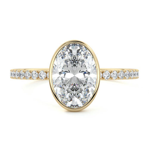 Viola - Oval Yellow Gold Lab Grown Diamond Engagement Ring | Nura Lab