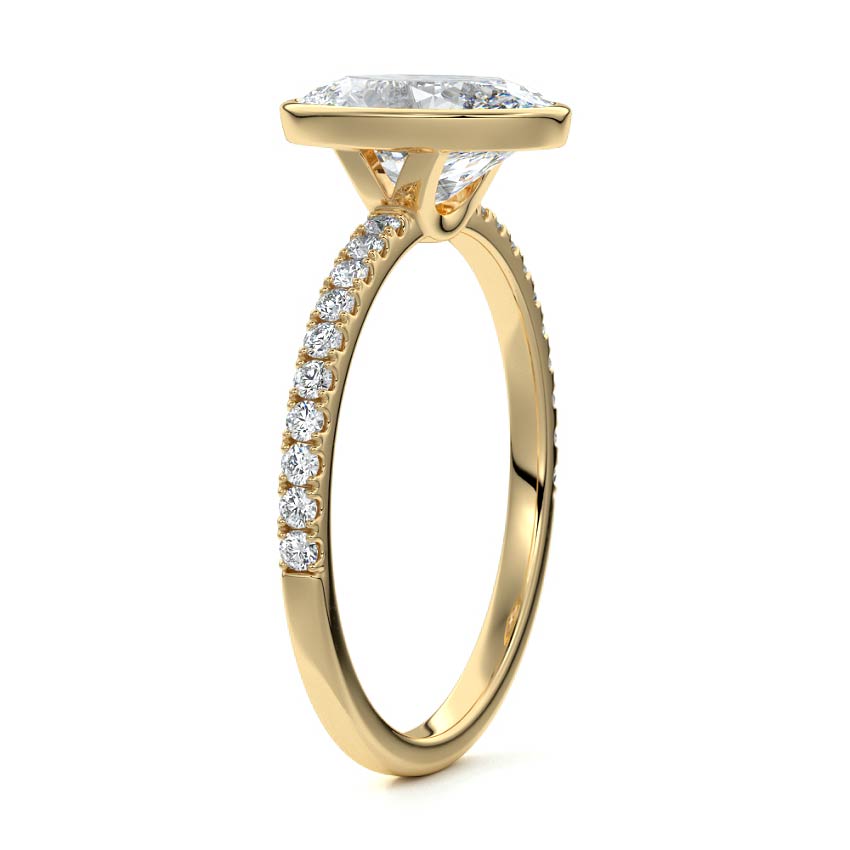 Viola - Oval Yellow Gold Engagement Ring Side View | Nura Lab