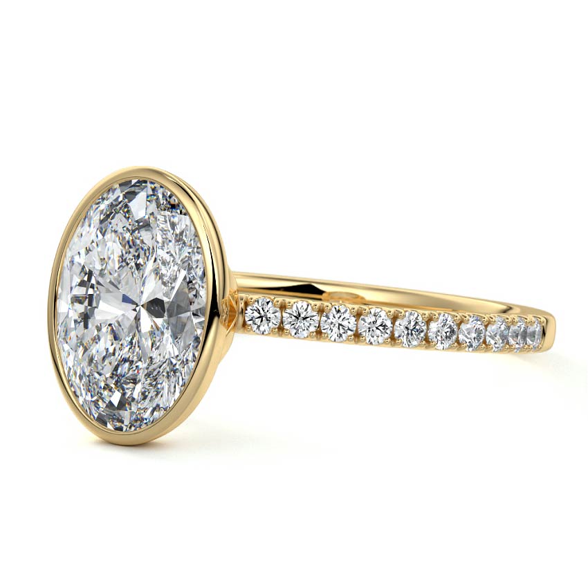 Viola - Oval Yellow Gold Engagement Ring Profile View | Nura Lab