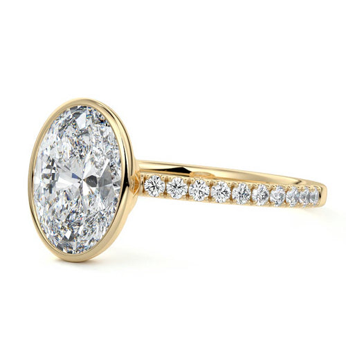 Viola - Oval Yellow Gold Engagement Ring Profile View | Nura Lab