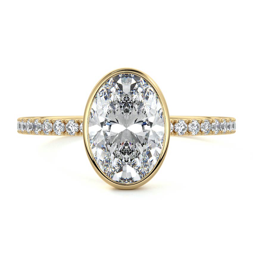 Viola - Oval Yellow Gold Engagement Ring Detail View | Nura Lab