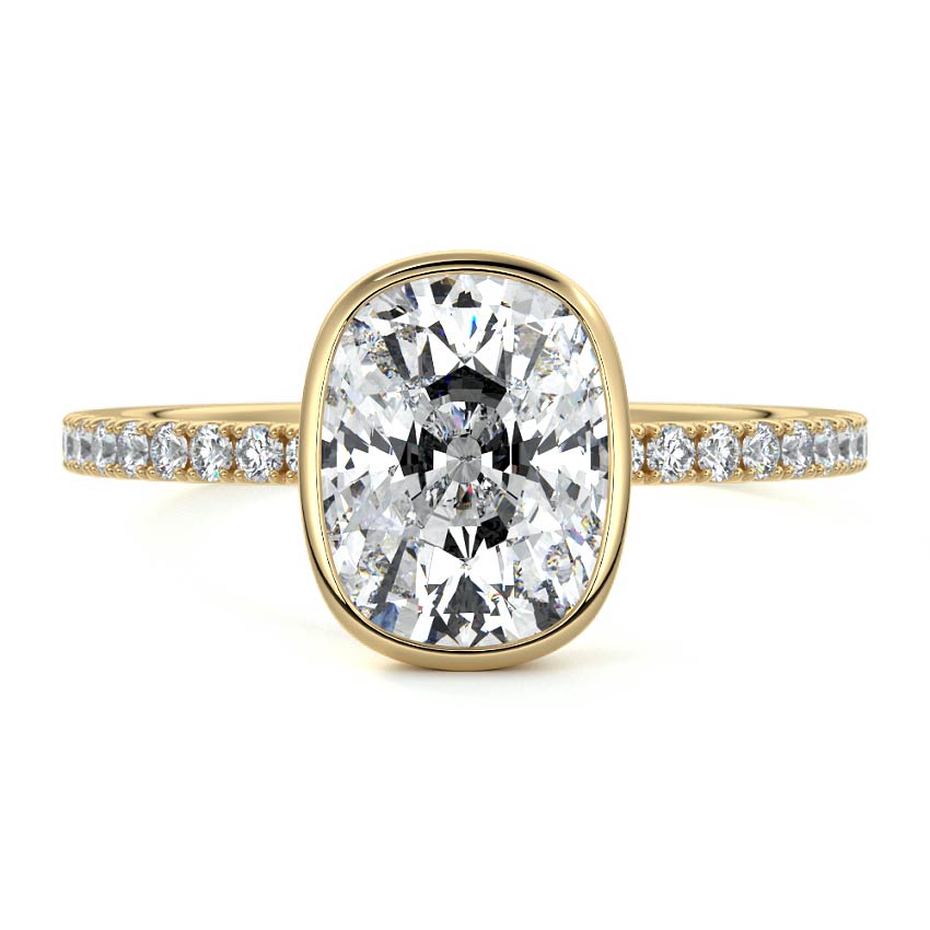 Viola - Cushion Yellow Gold Lab Grown Diamond Engagement Ring | Nura Lab