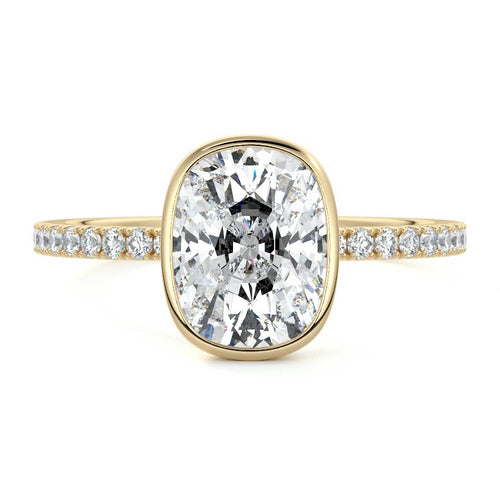 Viola - Cushion Yellow Gold Lab Grown Diamond Engagement Ring | Nura Lab