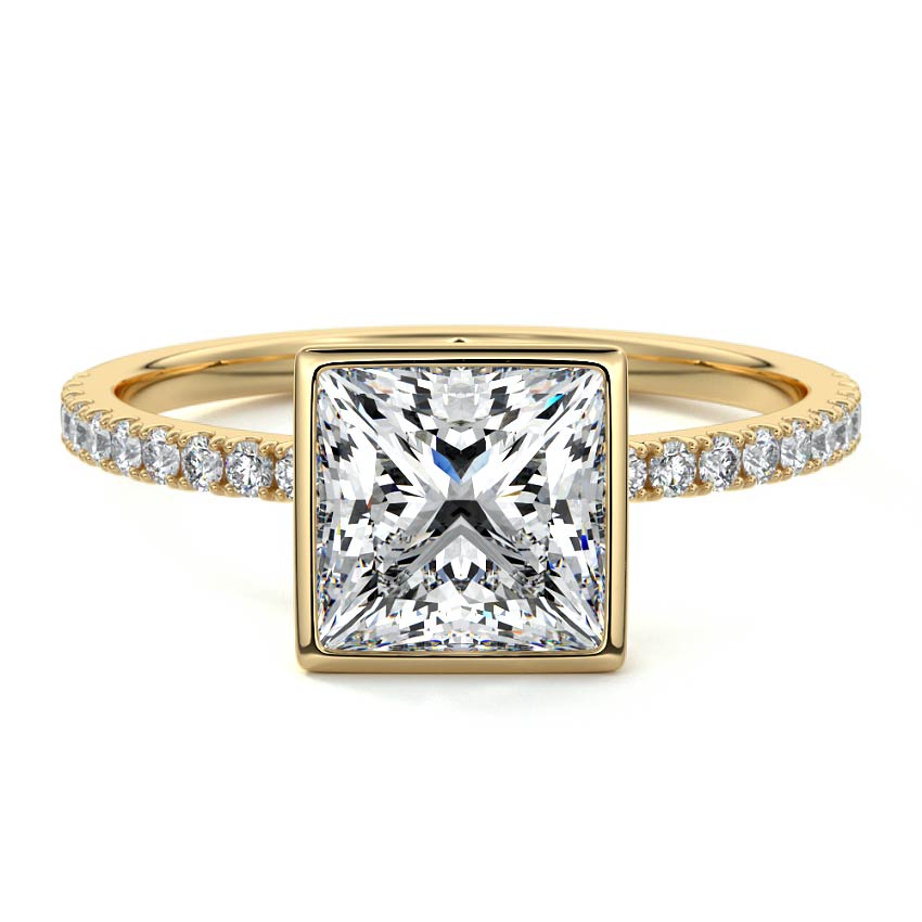 Viola - Princess Yellow Gold Lab Grown Diamond Engagement Ring | Nura Lab