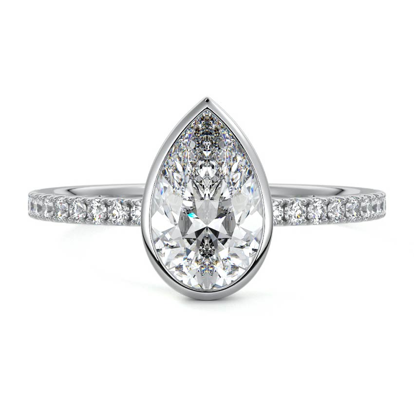 Viola - Pear White Gold Lab Grown Diamond Engagement Ring | Nura Lab
