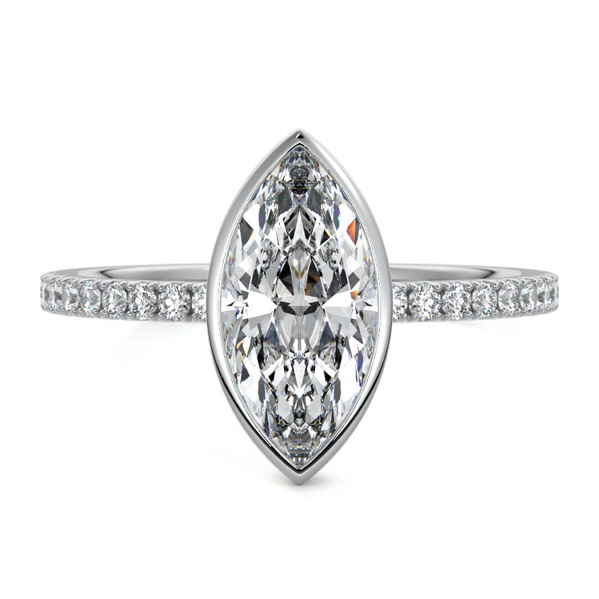 Viola - Marquise White Gold Lab Grown Diamond Engagement Ring | Nura Lab