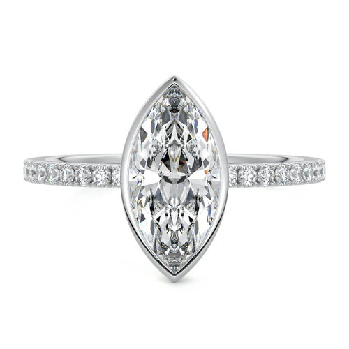 Viola - Marquise White Gold Lab Grown Diamond Engagement Ring | Nura Lab