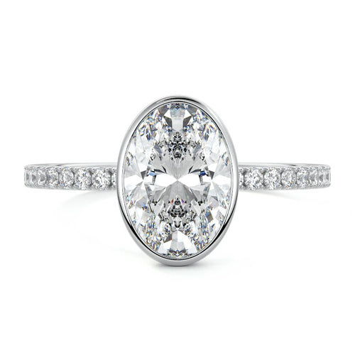 Viola - Oval White Gold Lab Grown Diamond Engagement Ring | Nura Lab