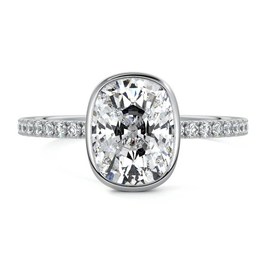 Viola - Cushion White Gold Lab Grown Diamond Engagement Ring | Nura Lab
