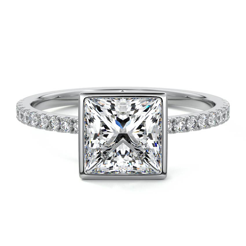 Viola - Princess White Gold Lab Grown Diamond Engagement Ring | Nura Lab
