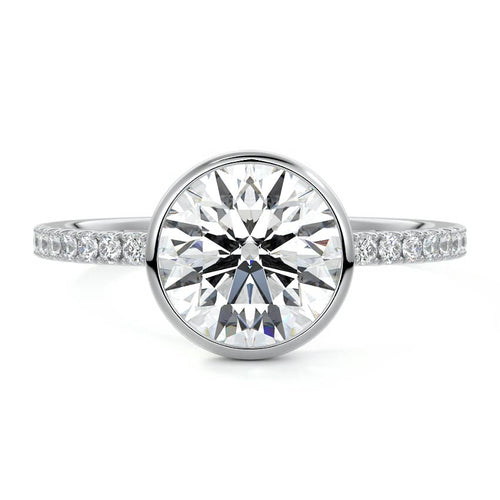 Viola - Round Platinum Lab Grown Diamond Engagement Ring | Nura Lab