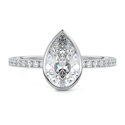 Viola - Pear Platinum Lab Grown Diamond Engagement Ring | Nura Lab