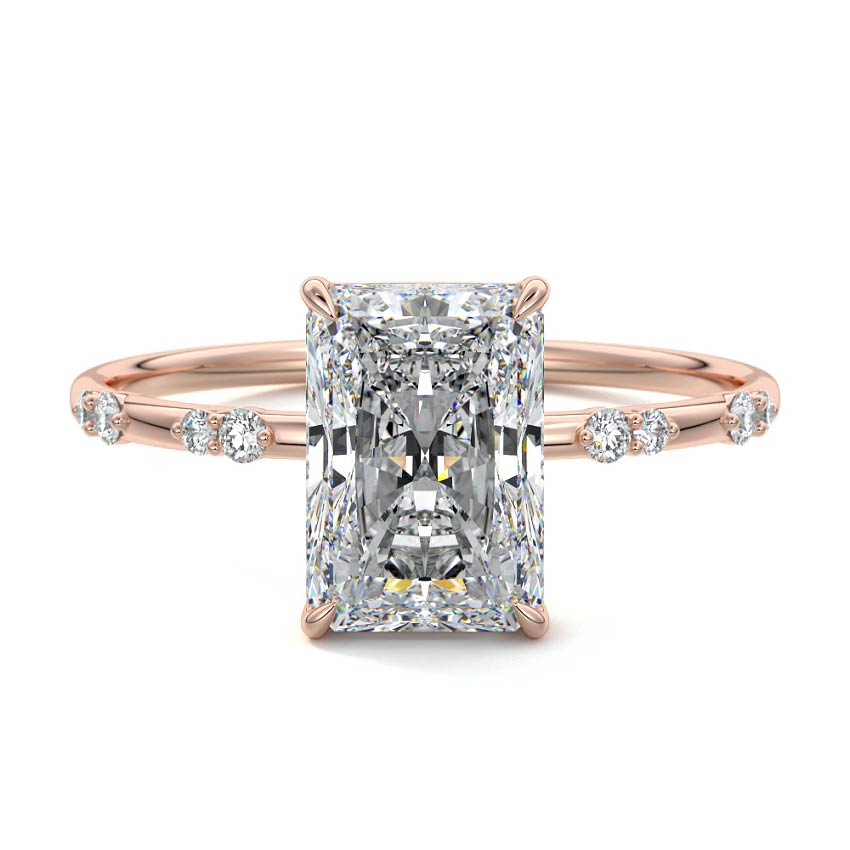 Yasmin - Radiant Rose Gold Lab Grown Diamond Engagement Ring | Nura Lab