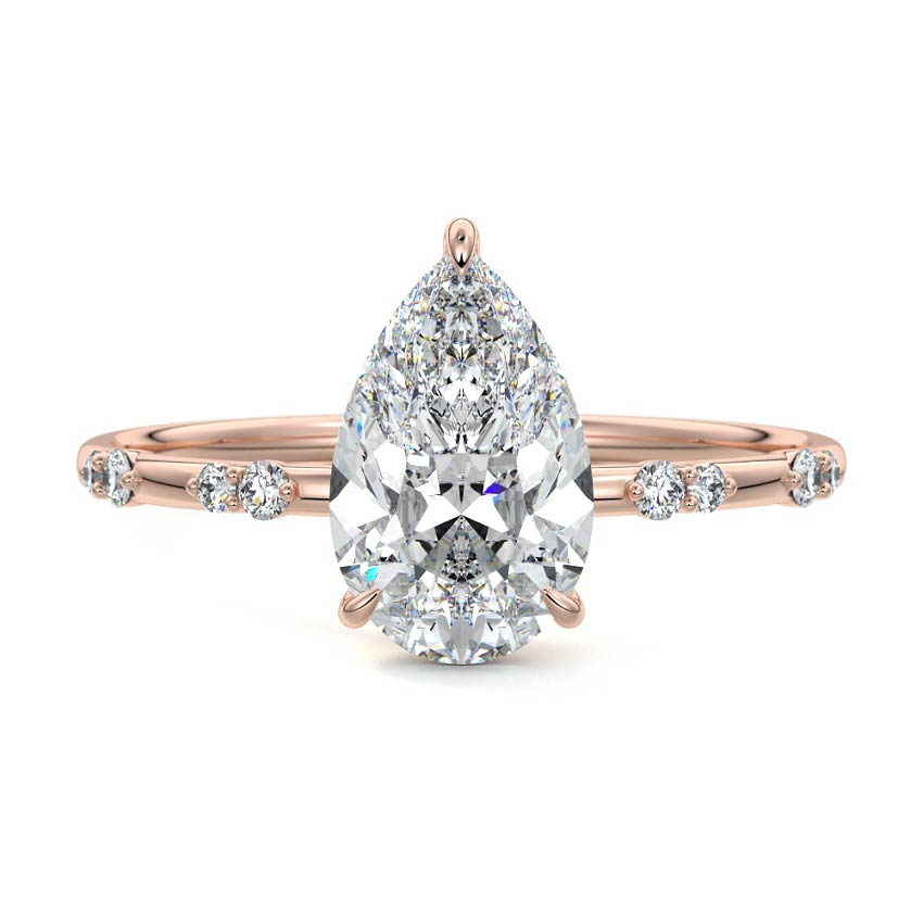Yasmin - Pear Rose Gold Lab Grown Diamond Engagement Ring | Nura Lab