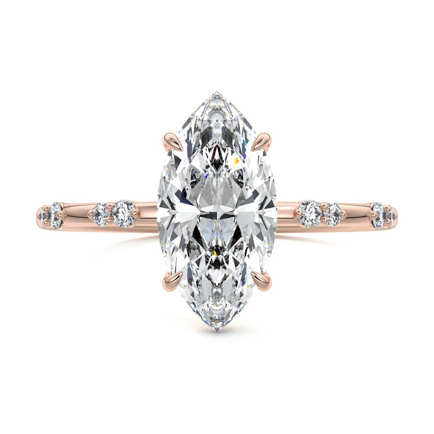 Yasmin - Marquise Rose Gold Lab Grown Diamond Engagement Ring | Nura Lab
