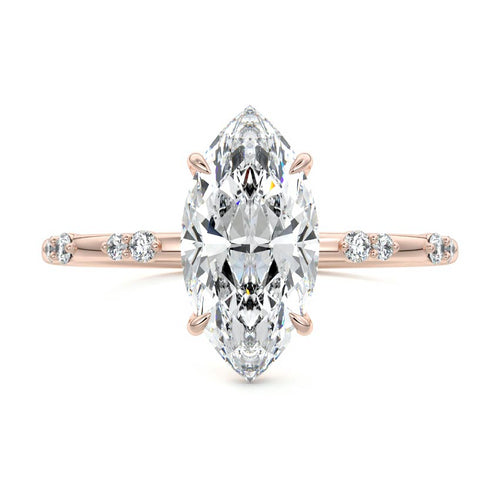 Yasmin - Marquise Rose Gold Lab Grown Diamond Engagement Ring | Nura Lab