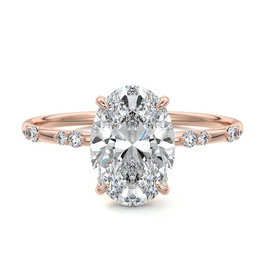 Yasmin - Oval Rose Gold Lab Grown Diamond Engagement Ring | Nura Lab