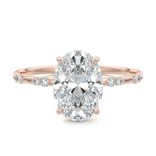 Yasmin - Oval Rose Gold Lab Grown Diamond Engagement Ring | Nura Lab